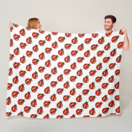 Red and White Ladybugs Throw Blanket Fleecefilt