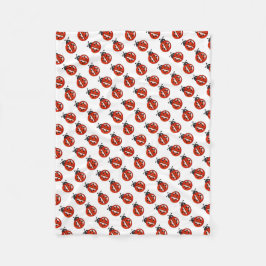 Red and White Ladybugs Throw Blanket Fleecefilt