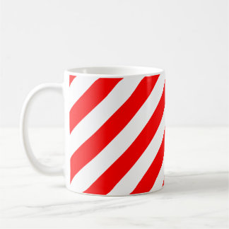 Red and White Large Diagonal Rand Mönster Kaffemugg