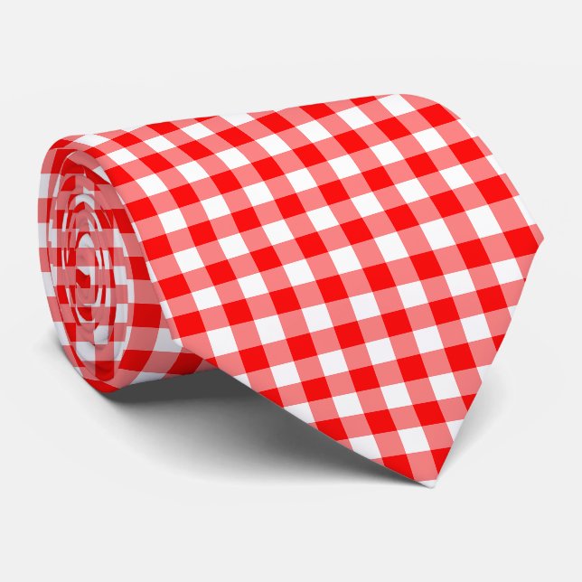 Red and White Large Storlek Gingham Checks Slips (Rullad)