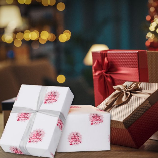 Red and White Mandala-julafton Wrapping Papper Presentpapper (Red and White Mandala Christmas Wrapping Paper; is a great way to show your holiday spirit.)
