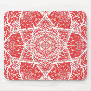 Red and White Mandala - Loergann in Goji Berry Musmatta