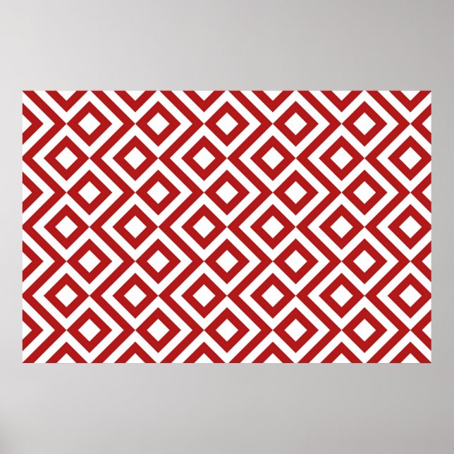 Red and White Meander Poster (Framsidan)