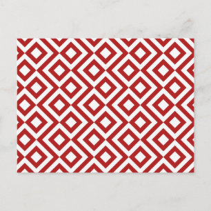 Red and White Meander Vykort