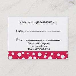 Red and White Medical Möte Tidsbeställning Kort