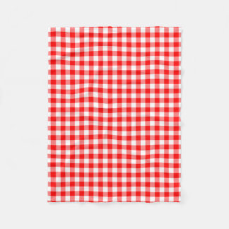Red and White Medium Storlek Gingham Checks Fleecefilt