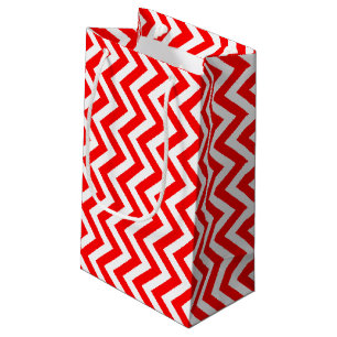 Red and White Medium Storlek Lodrät Chevron