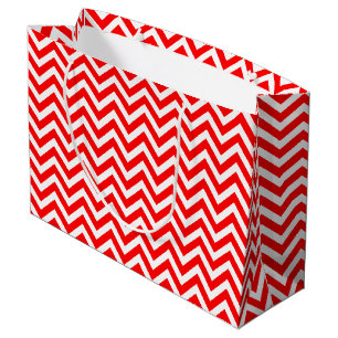 Red and White Medium Storlek Vågrät Chevron