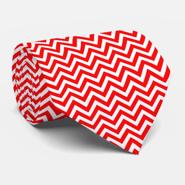 Red and White Medium Storlek Vågrät Chevron Slips (Rullad)