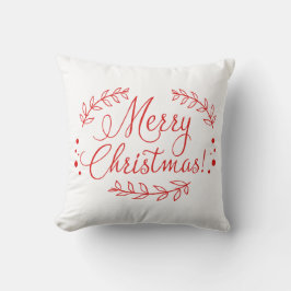 Red and White Merry julPillow Kudde