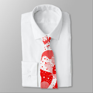 Red and White Modern Abstrakt Geometric Art Slips