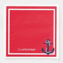 Red and White Nautical Design Pappersservett