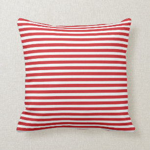 Red and White Nautical Rand Kudde