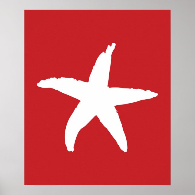 Red and White Nautical Star Poster (Framsidan)