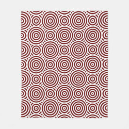 Red and White Nested Circular Repeat Mönster Fleecefilt