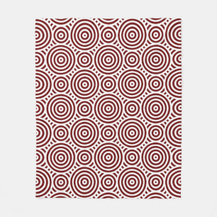 Red and White Nested Circular Repeat Mönster Fleecefilt
