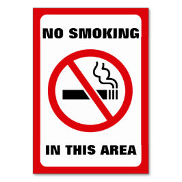 Red and White No Smoking Bordsnummer