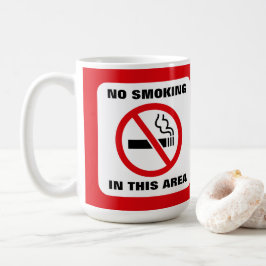 Red and White No Smoking Kaffemugg