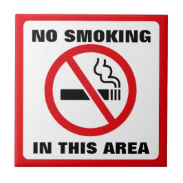 Red and White No Smoking Kakelplatta