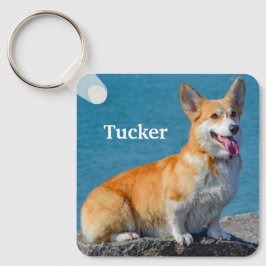 Red and White Pembroke Welsh Corgi Puppy Hund Nyckelring