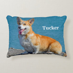Red and White Pembroke Welsh Corgi Puppy Hund Prydnadskudde