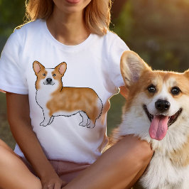 Red and White Pembroke Welsh Corgi Tecknad hund T Shirt