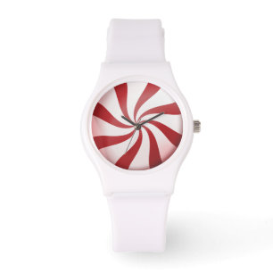 Red and White Peppermint Candy Helgdag Watch Armbandsur