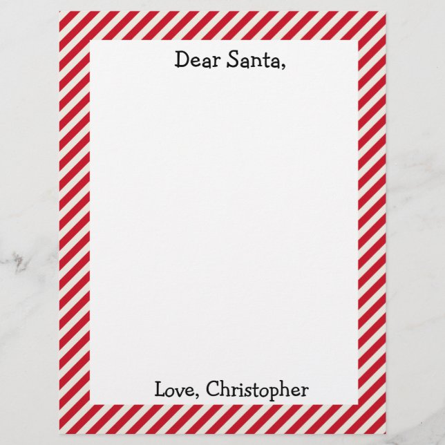 Red and White Personlig Brev to Santa Brevhuvud (Framsida)
