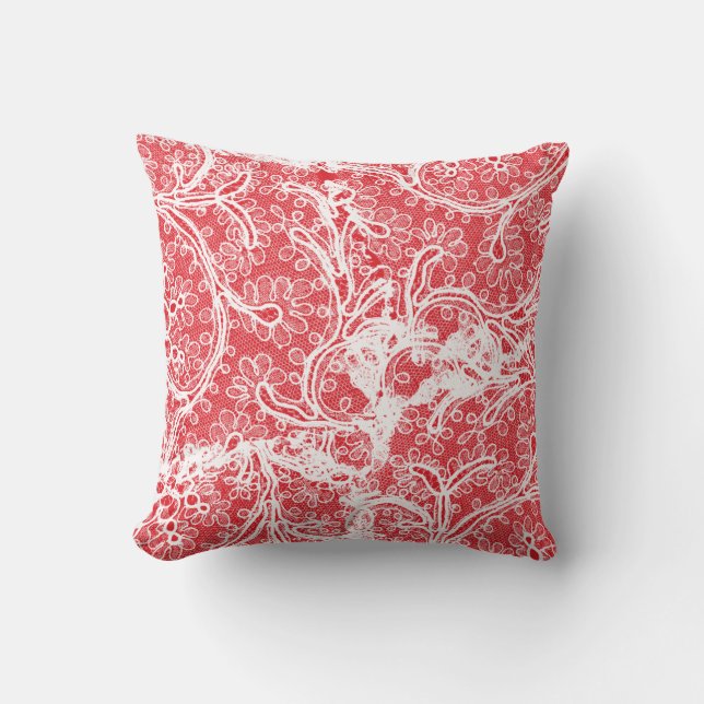 Red and White Pillow Kudde (Framsida)