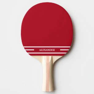 Red and White Ping Pong Paddle med Namn Pingisracket