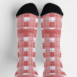 Red and White Plaid, Text on Foot