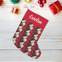 Red and White Poinsettia Mönster med Namn