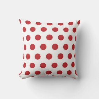 Red and White Polka Dot Cushion Kudde