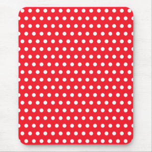 Red and White Polka Dot Mönster. Fläckigt. Musmatta