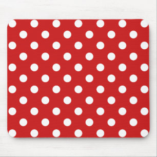 Red and White Polka Dot Mönster Musmatta