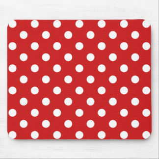 Red and White Polka Dot Mönster Musmatta