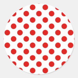 Red and White Polka Dot MSticker Runt Klistermärke