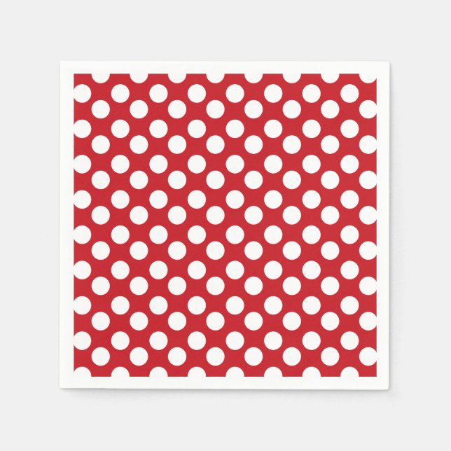 Red and White Polka Dot Pappersservett (Framsidan)