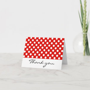 Red and White Polka Dot Tackkort