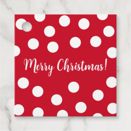 Red and White Polka Dots - personlig jul Gåvor Etiketter
