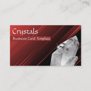 Red and White Quartz Crystals Visitkort