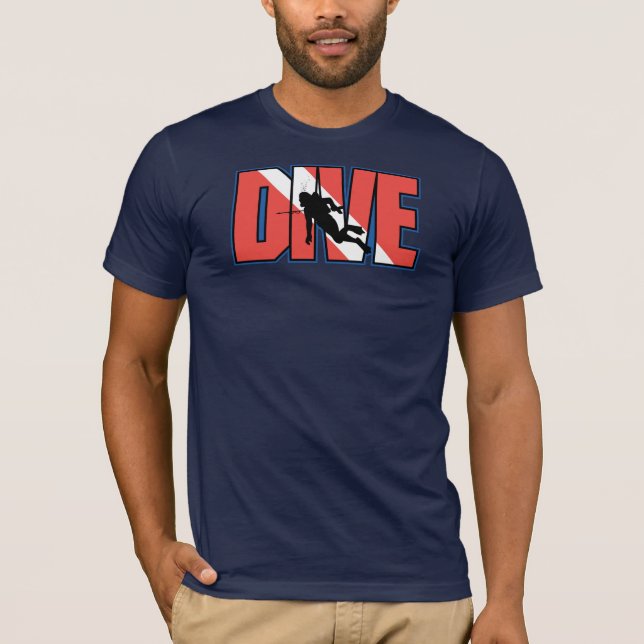 Red and White Rand Dive T-Shirt (Framsida)
