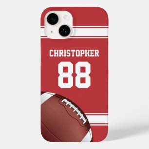 Red and White Rand Jersey Grid Järn Football