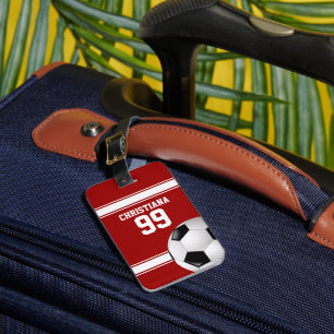 Red and White Rand Jersey Soccer Ball Bagagebricka