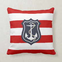 Red and White Rand Nautical Stil