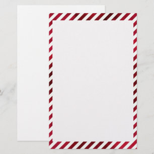 Red and White Rand på Fabric Struktur av STaylor Brevpapper