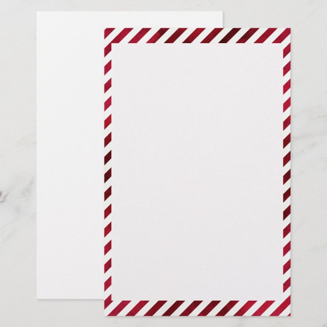 Red and White Rand på Fabric Struktur av STaylor Brevpapper (Fram/baksida)