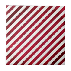 Red and White Rand på Fabric Struktur av STaylor Kakelplatta