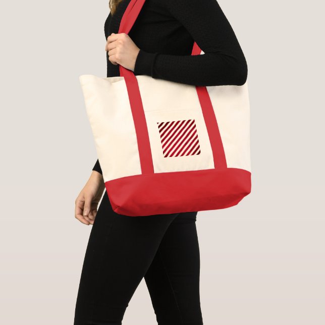 Red and White Rand på Fabric Struktur av STaylor Tygkasse (Framsida (produkt))