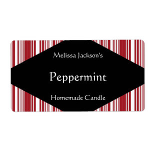 Red and White Rand Soap eller Candle-etikett Fraktsedel